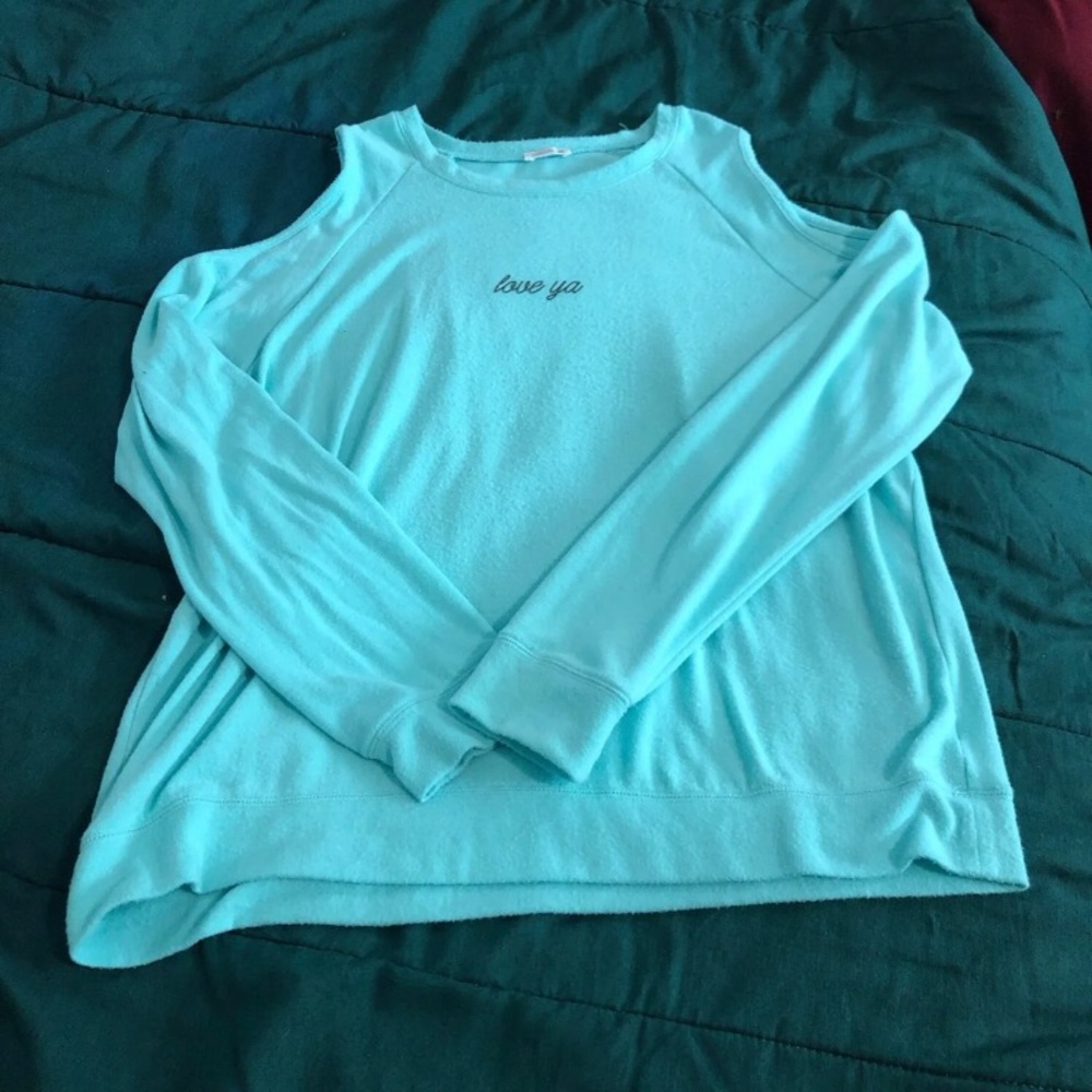 cold shoulder love ya sweater